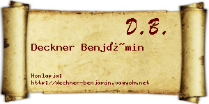 Deckner Benjámin névjegykártya