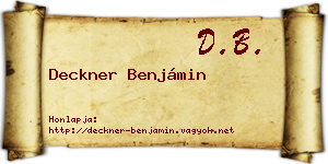 Deckner Benjámin névjegykártya