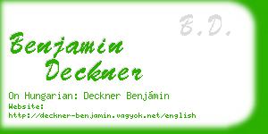 benjamin deckner business card