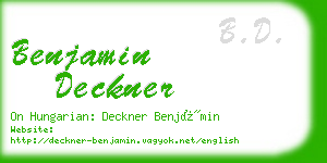 benjamin deckner business card